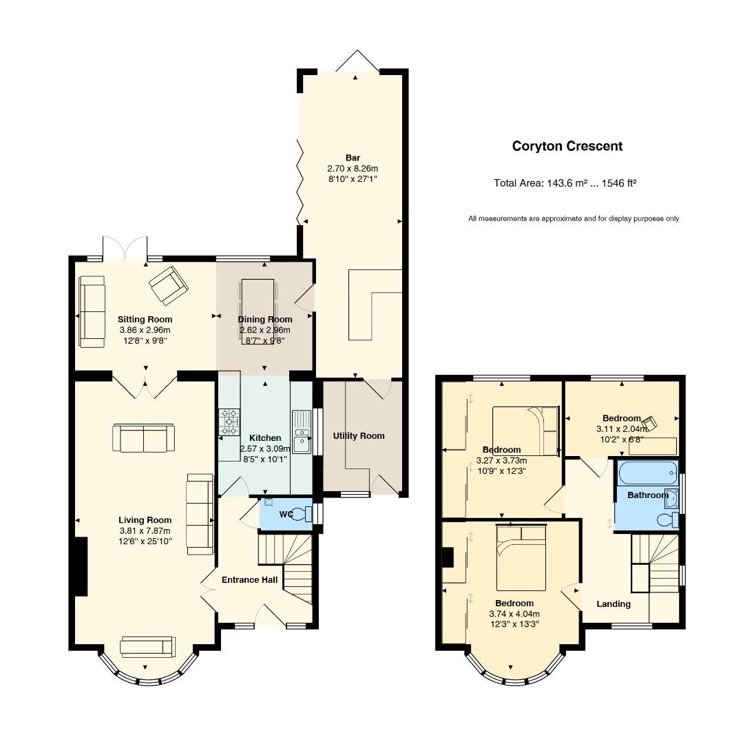 Floorplan for Coryton Crescent, Whitchurch, Cardiff